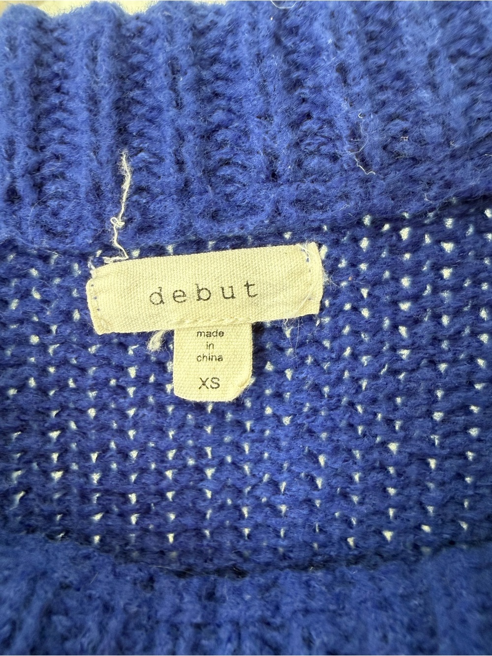debut Royal Blue Cable Knit Crewneck Sweater - Picture 2 of 4